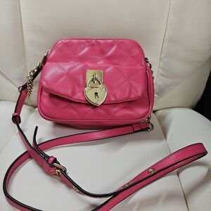 Juicy Couture Fuchsia Quilted Crossbody with Heart Lock